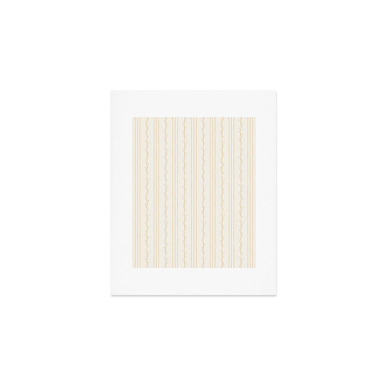 Little Arrow Design Co branch stripes cream Art Print