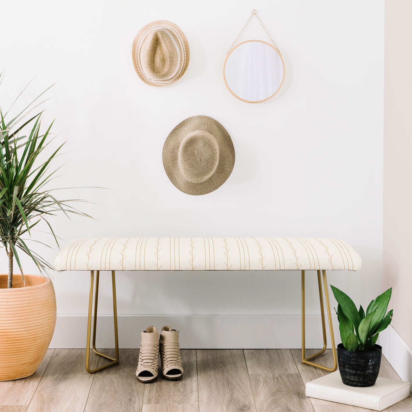 Little Arrow Design Co branch stripes cream Bench