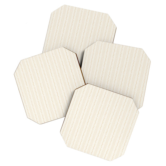 Little Arrow Design Co branch stripes cream Coaster Set