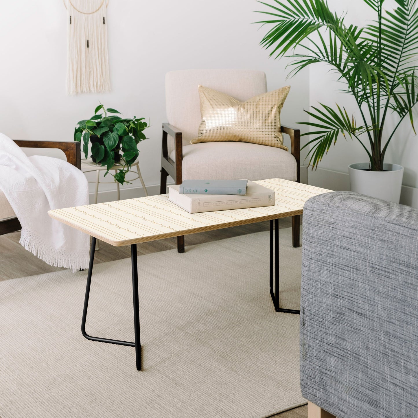 Little Arrow Design Co branch stripes cream Coffee Table