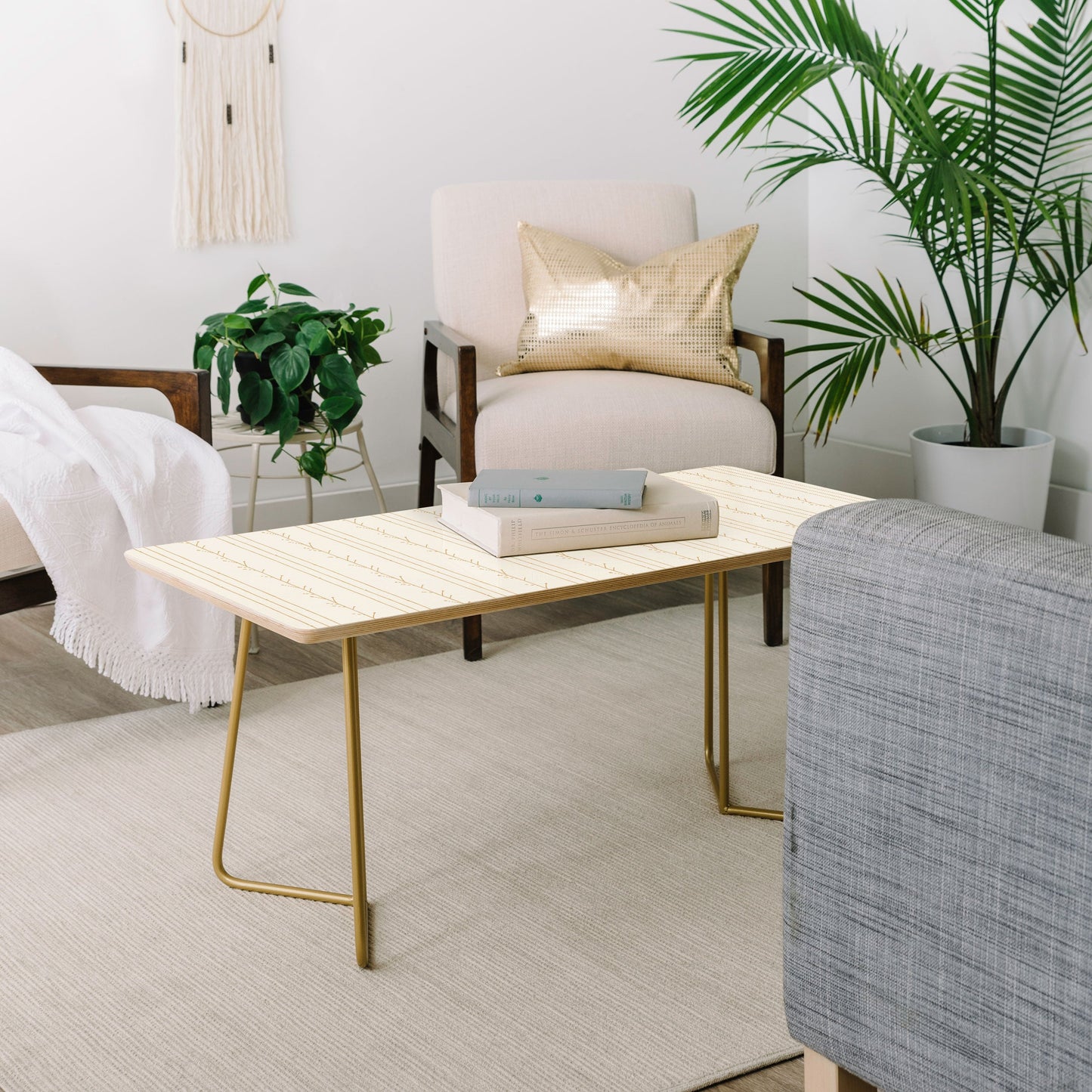 Little Arrow Design Co branch stripes cream Coffee Table