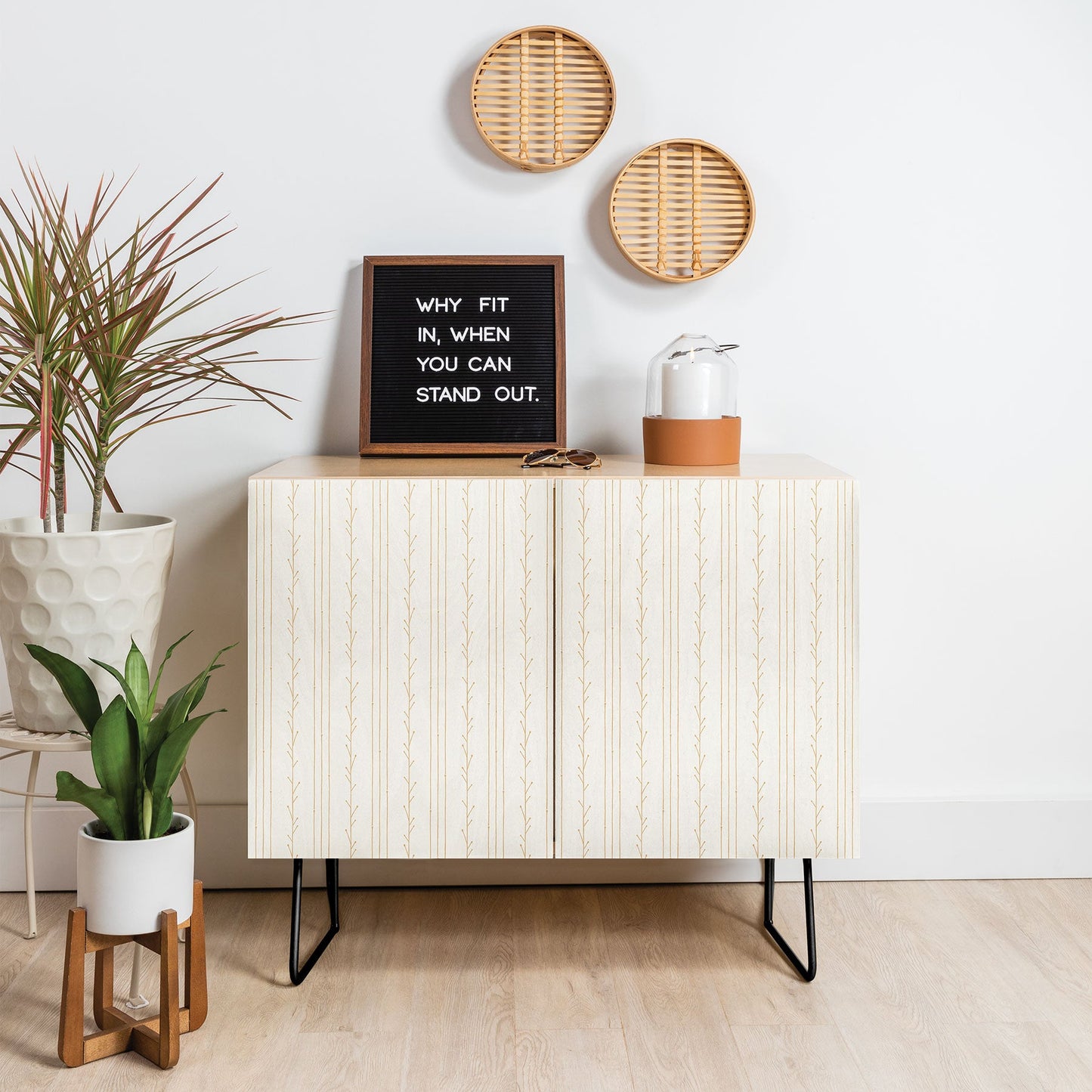 Little Arrow Design Co branch stripes cream Credenza