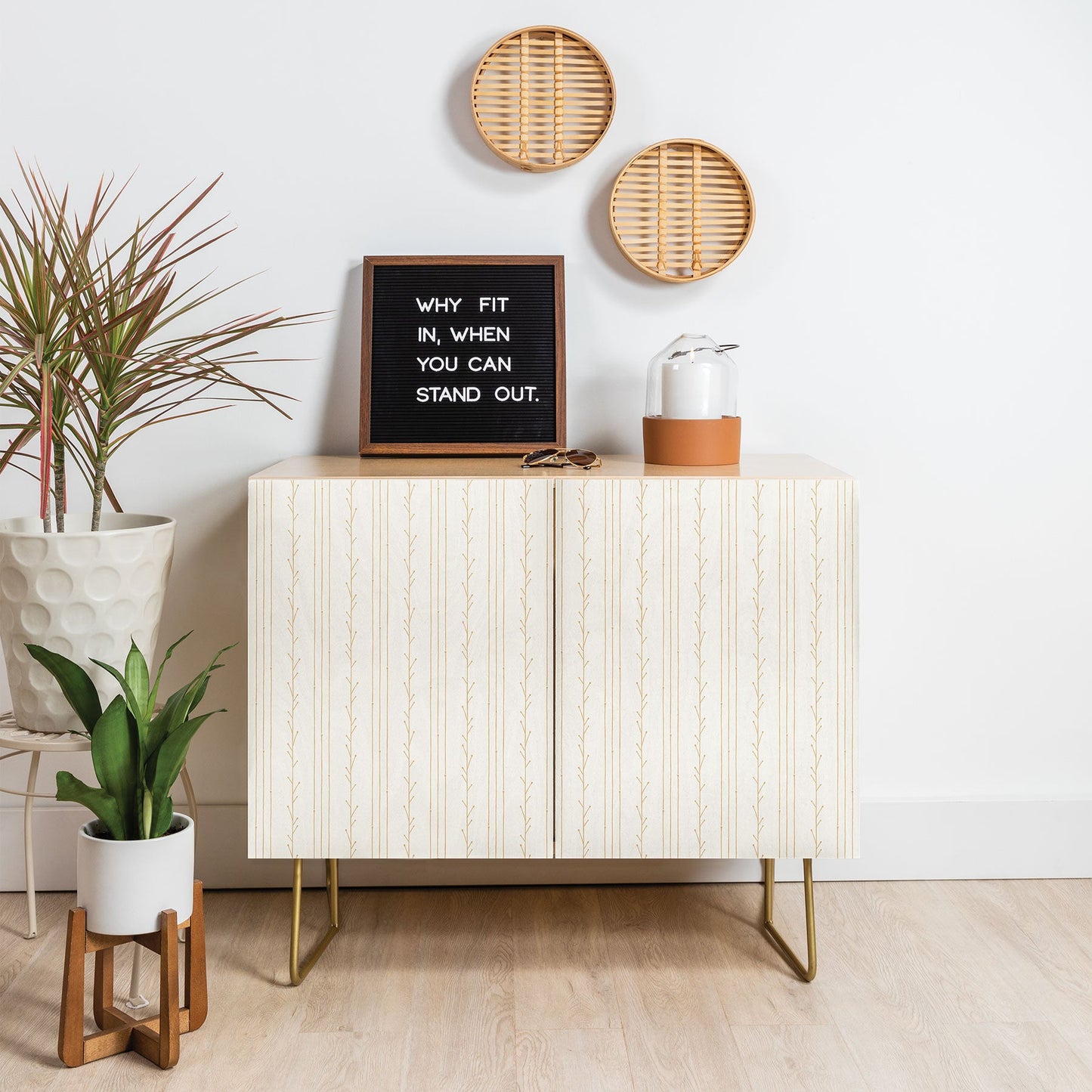 Little Arrow Design Co branch stripes cream Credenza