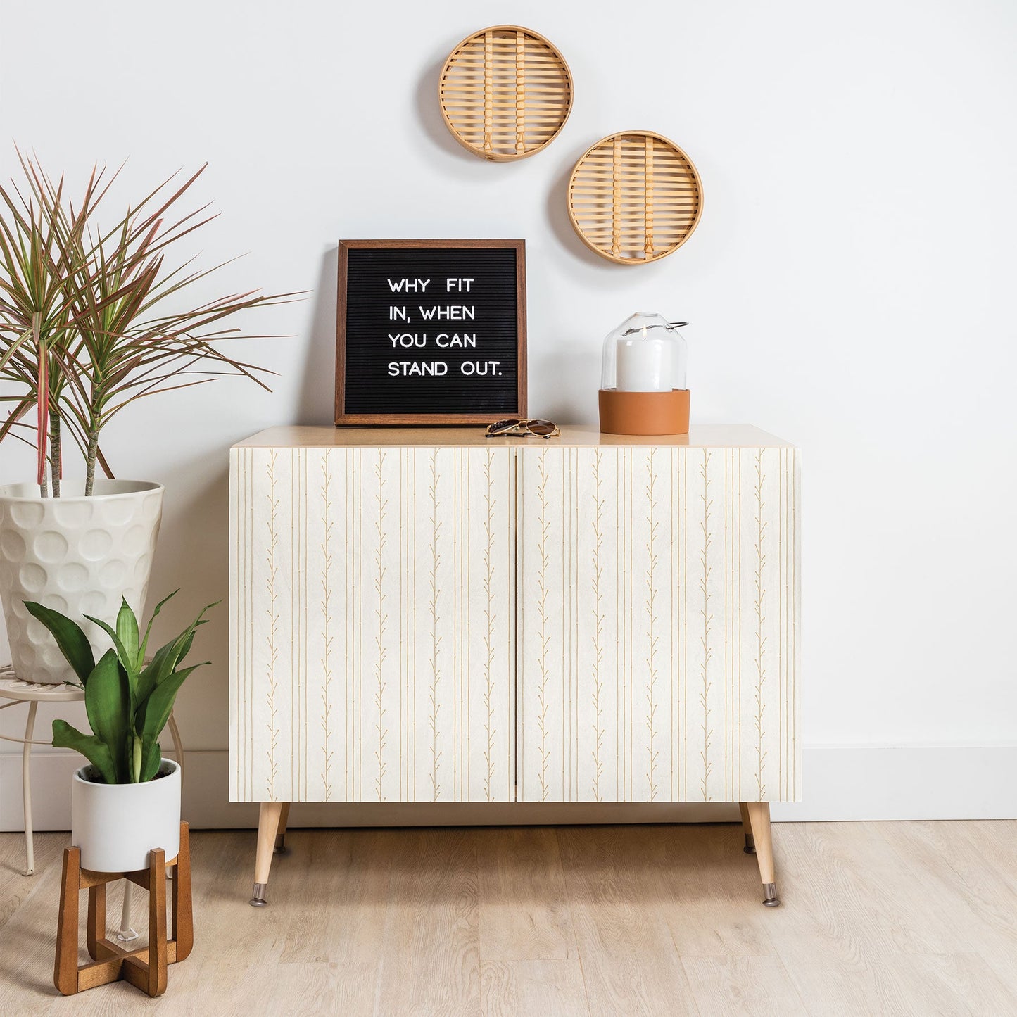 Little Arrow Design Co branch stripes cream Credenza