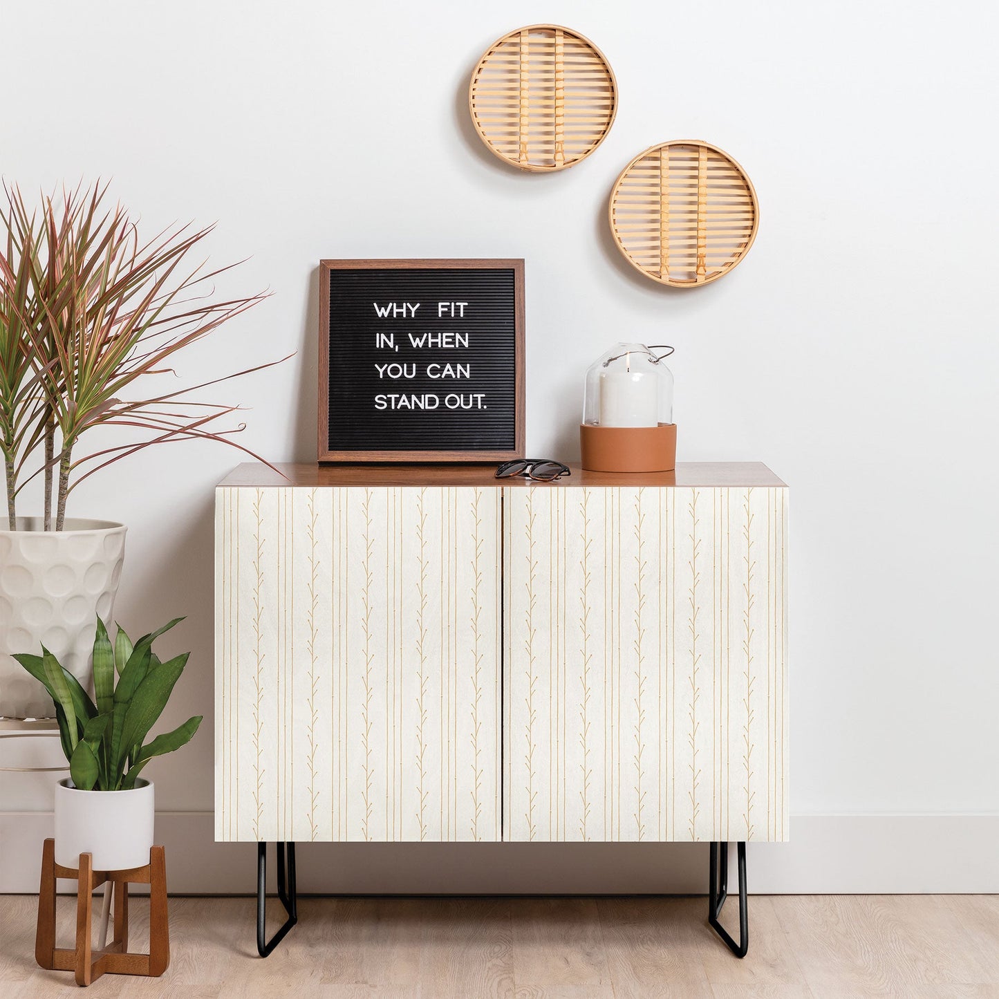 Little Arrow Design Co branch stripes cream Credenza