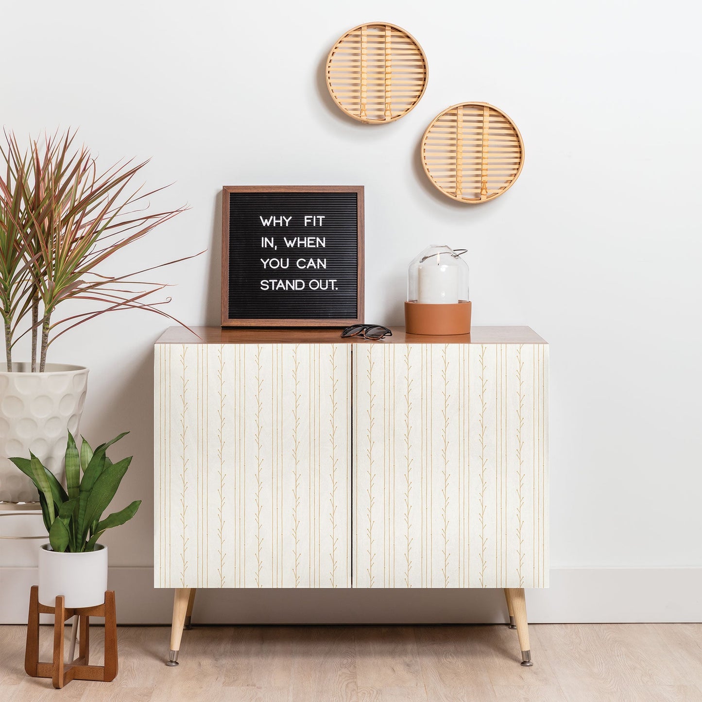 Little Arrow Design Co branch stripes cream Credenza