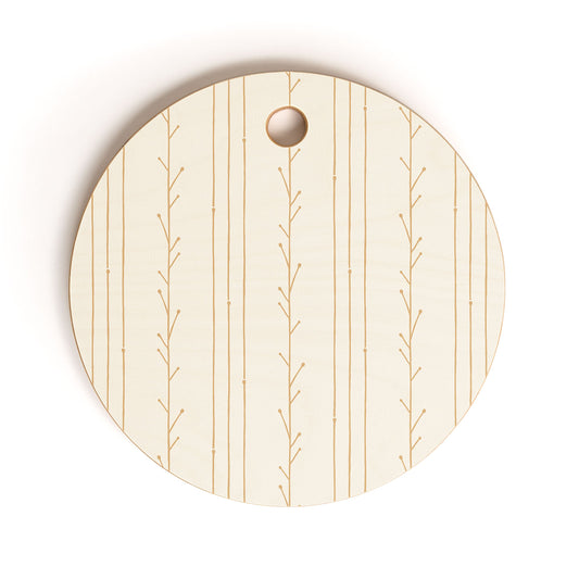 Little Arrow Design Co branch stripes cream Cutting Board Round
