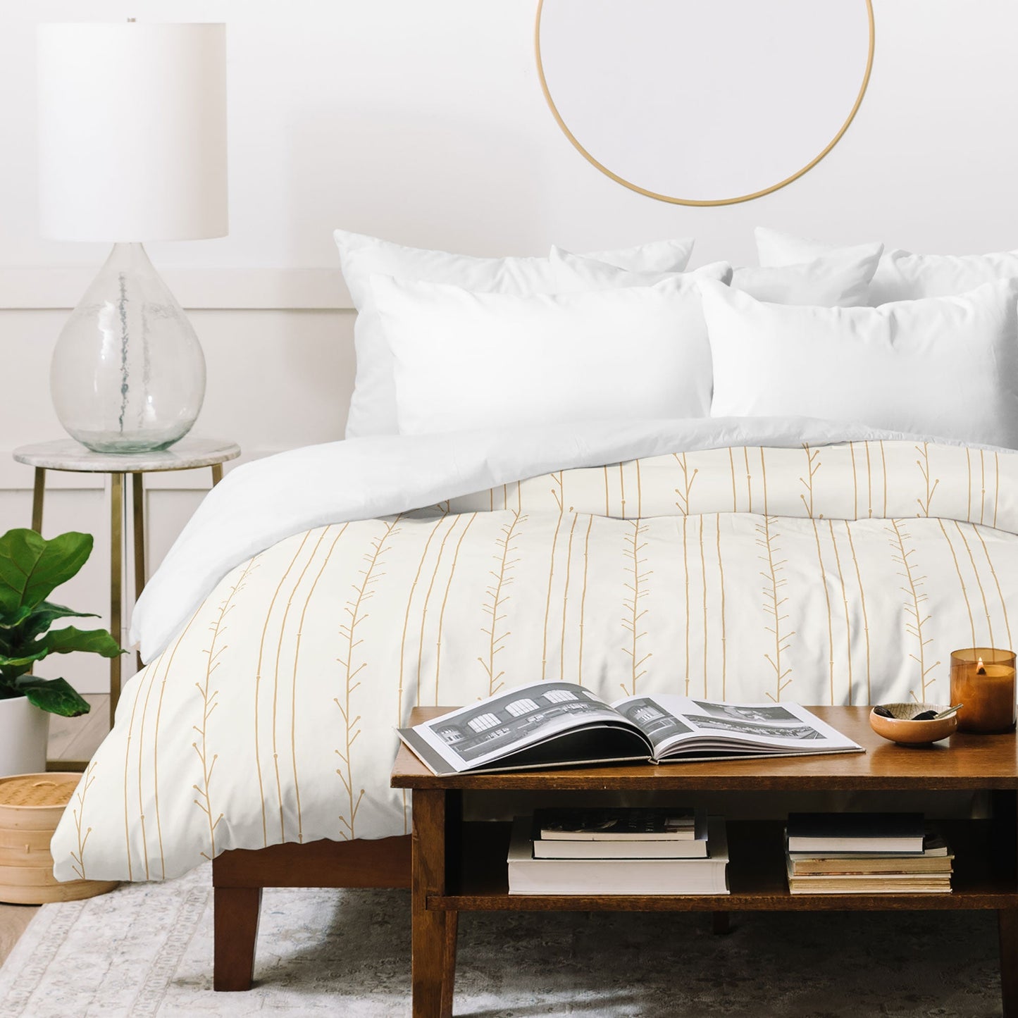 Little Arrow Design Co branch stripes cream Duvet Cover