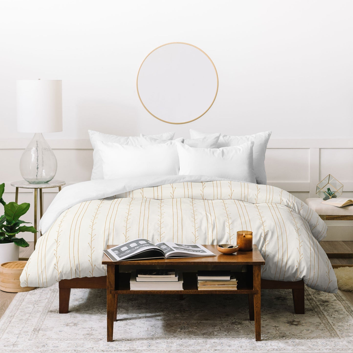 Little Arrow Design Co branch stripes cream Duvet Cover