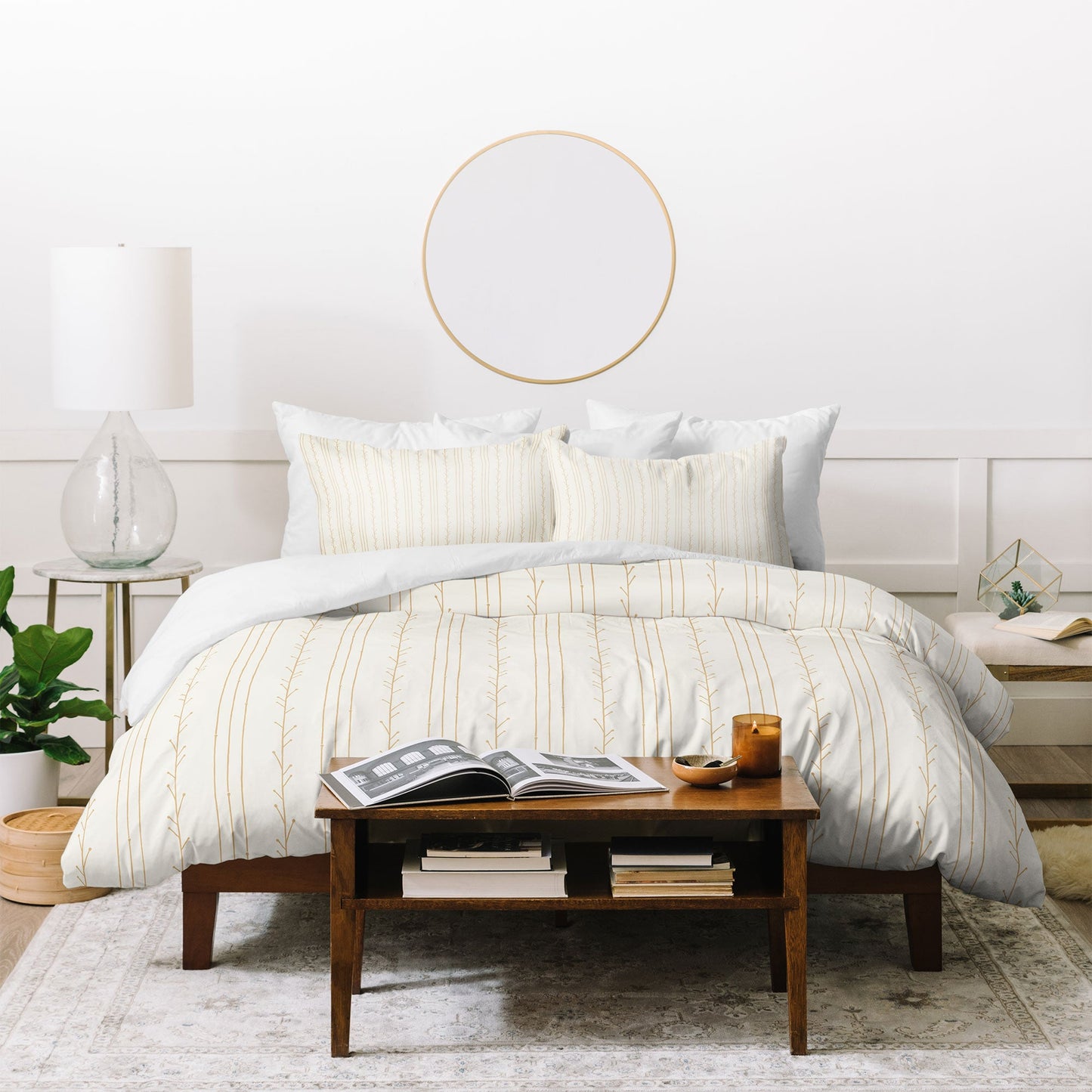 Little Arrow Design Co branch stripes cream Duvet Cover