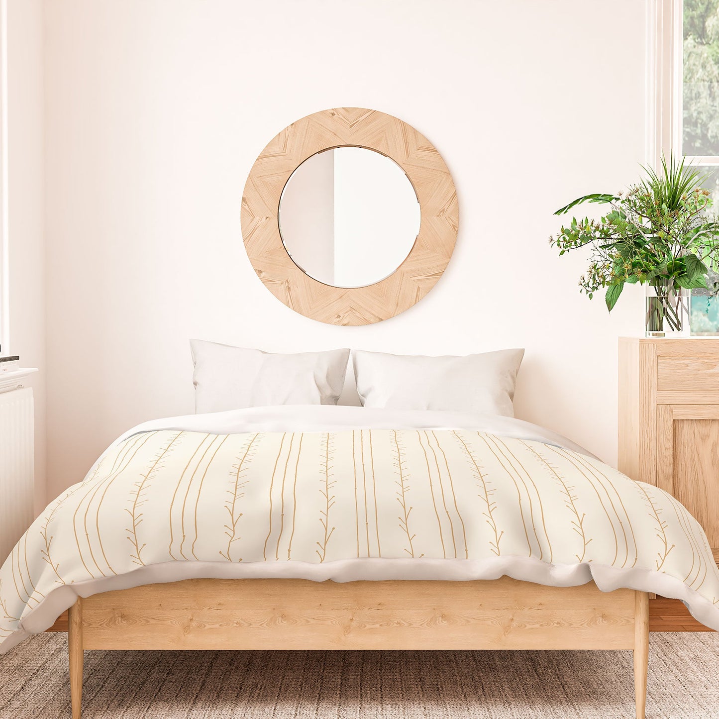 Little Arrow Design Co branch stripes cream Duvet Cover