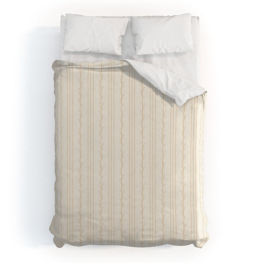 Little Arrow Design Co branch stripes cream Duvet Cover