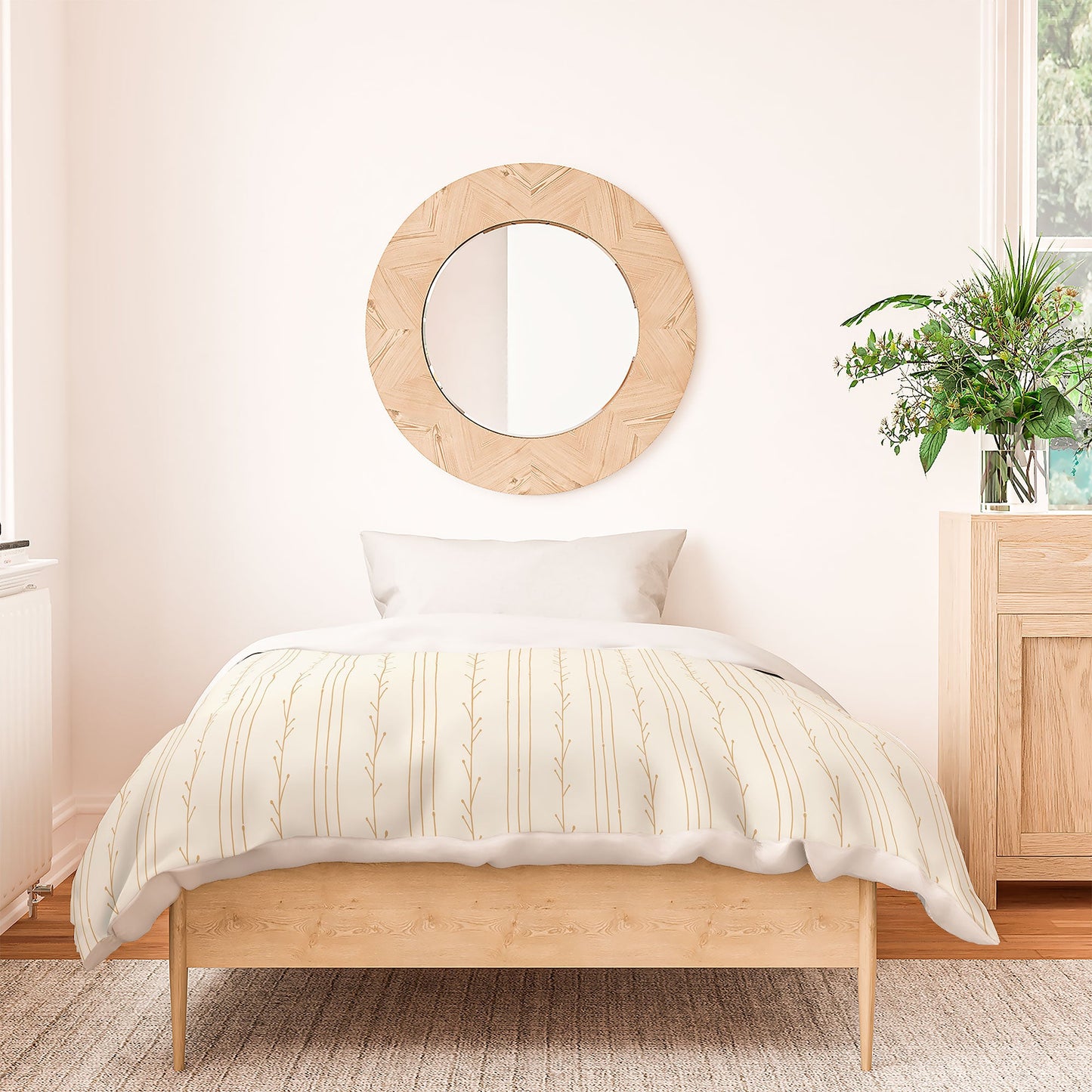 Little Arrow Design Co branch stripes cream Duvet Cover