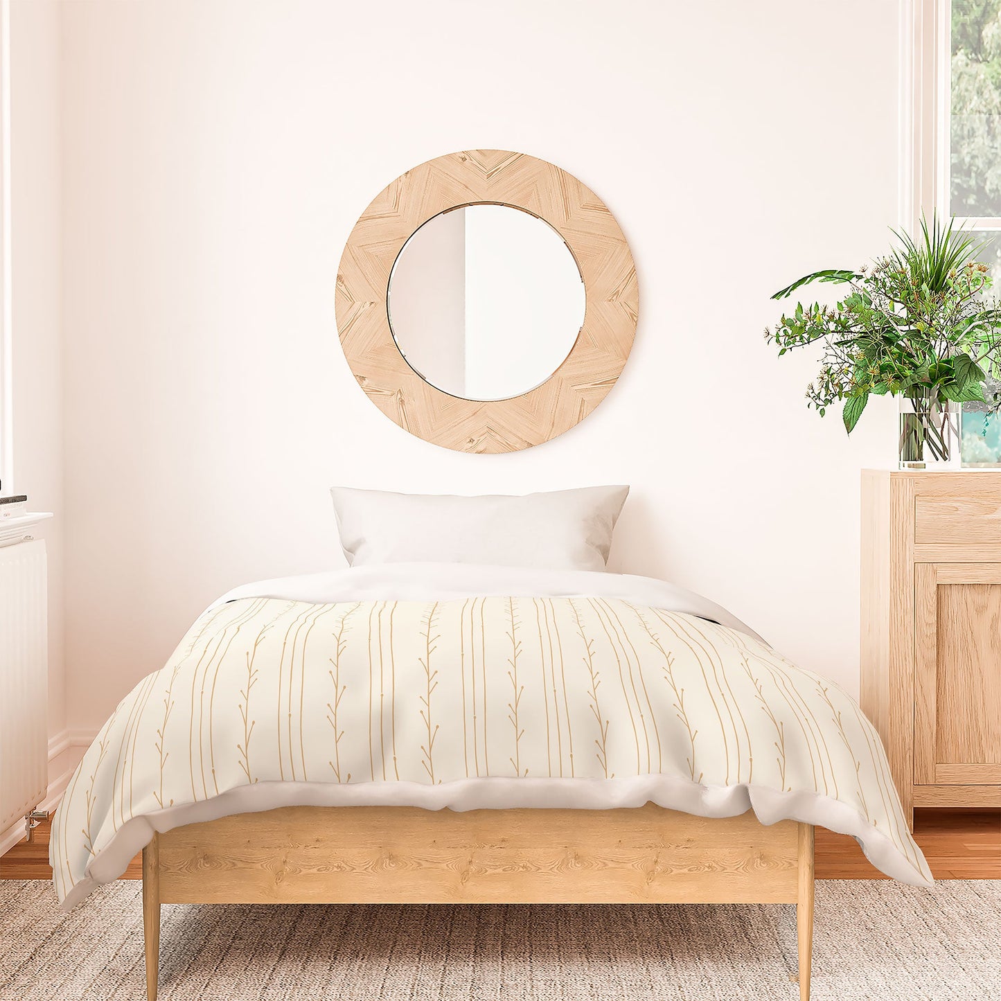Little Arrow Design Co branch stripes cream Duvet Cover