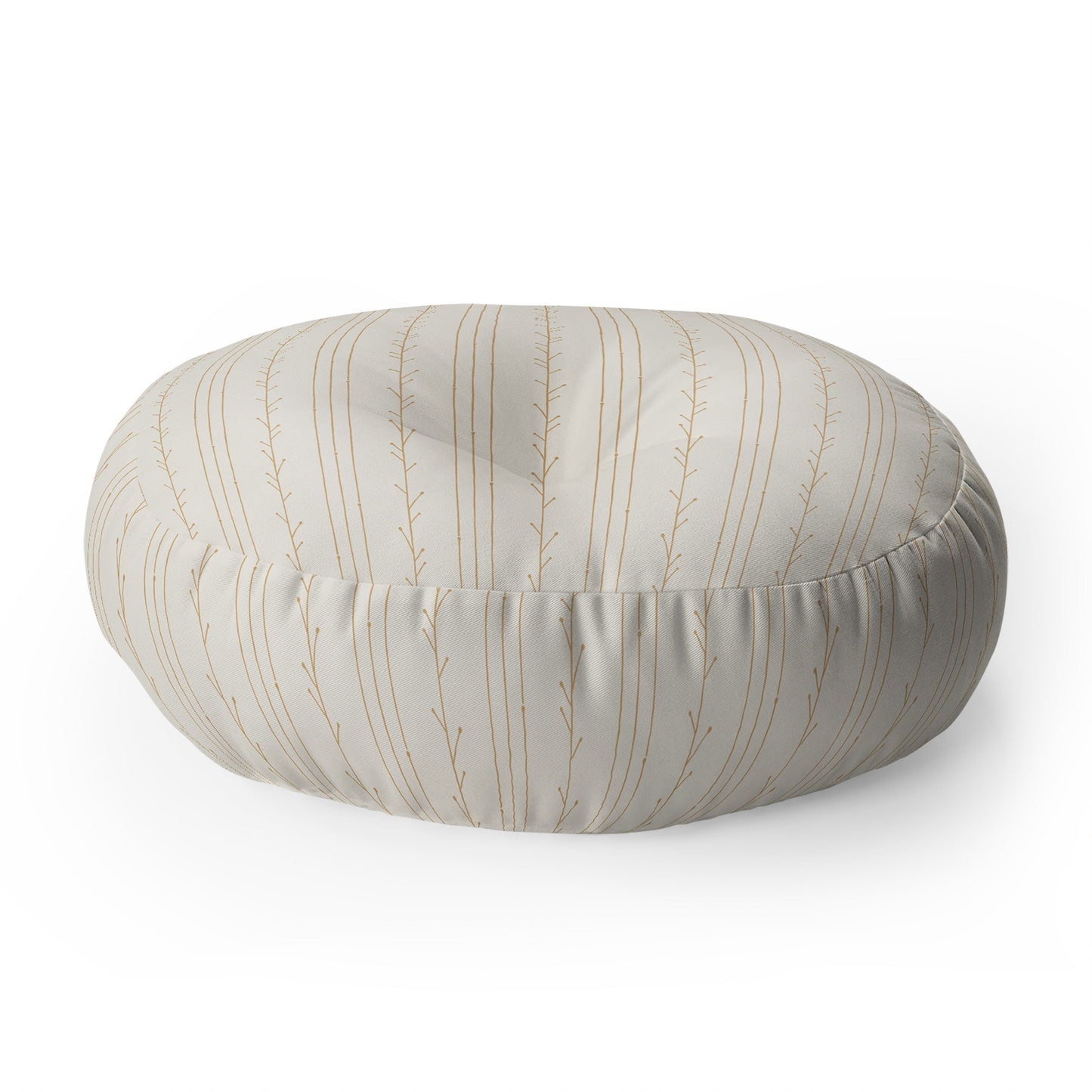Little Arrow Design Co branch stripes cream Floor Pillow Round