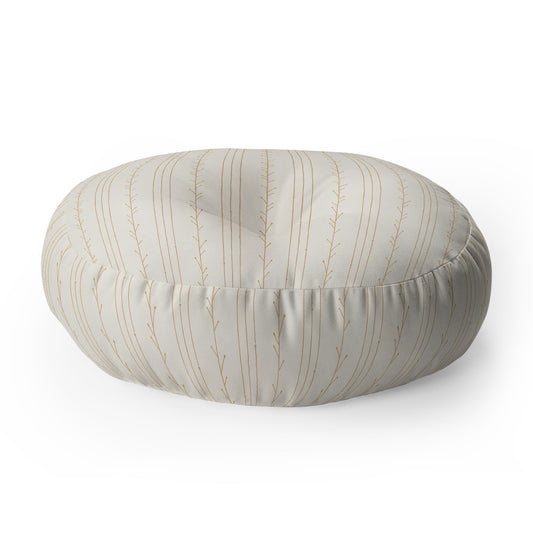 Little Arrow Design Co branch stripes cream Floor Pillow Round