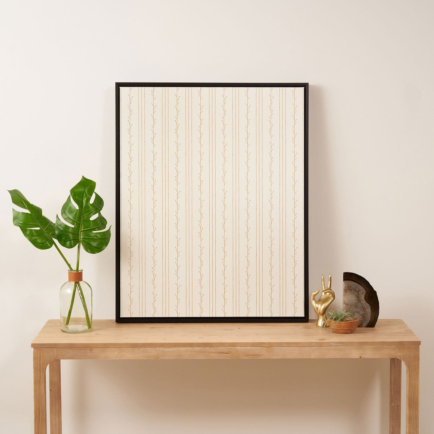 Little Arrow Design Co branch stripes cream Art Canvas