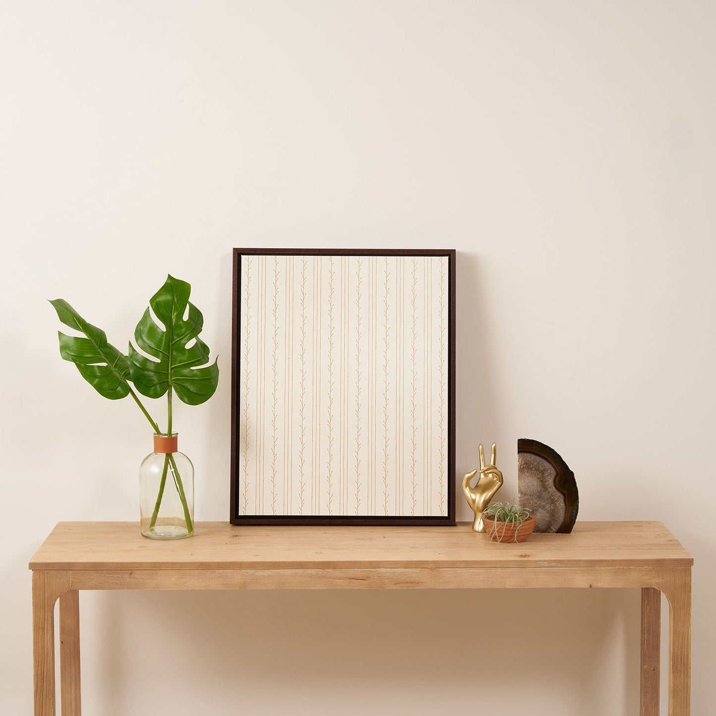 Little Arrow Design Co branch stripes cream Art Canvas