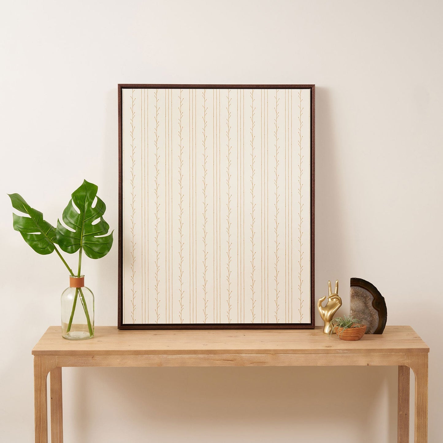 Little Arrow Design Co branch stripes cream Art Canvas