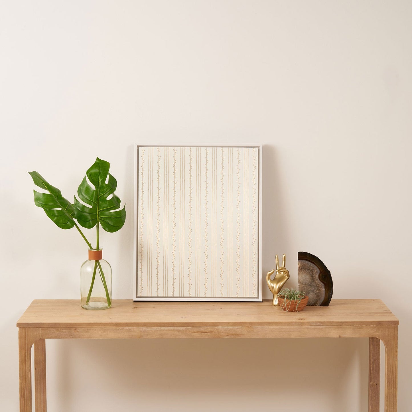 Little Arrow Design Co branch stripes cream Art Canvas