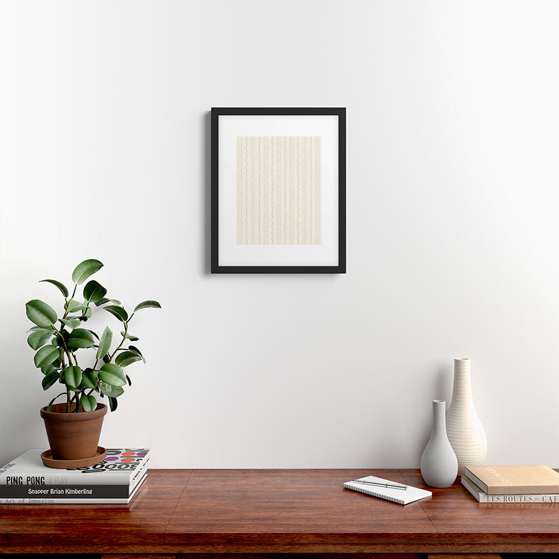 Little Arrow Design Co branch stripes cream Framed Art Print