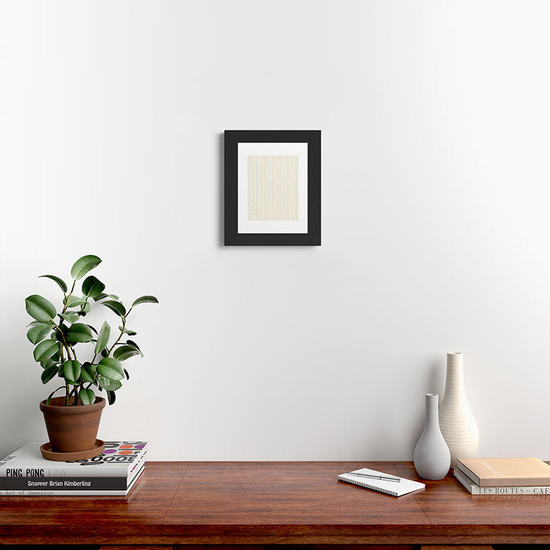 Little Arrow Design Co branch stripes cream Framed Art Print