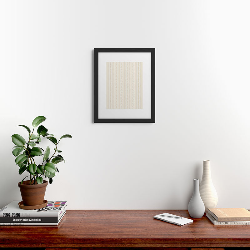 Little Arrow Design Co branch stripes cream Framed Art Print