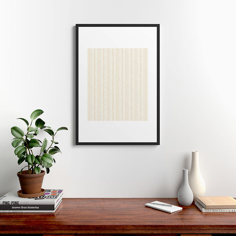 Little Arrow Design Co branch stripes cream Framed Art Print