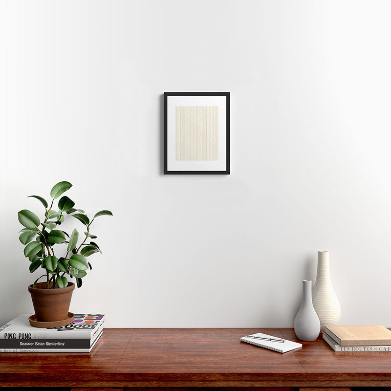 Little Arrow Design Co branch stripes cream Framed Art Print