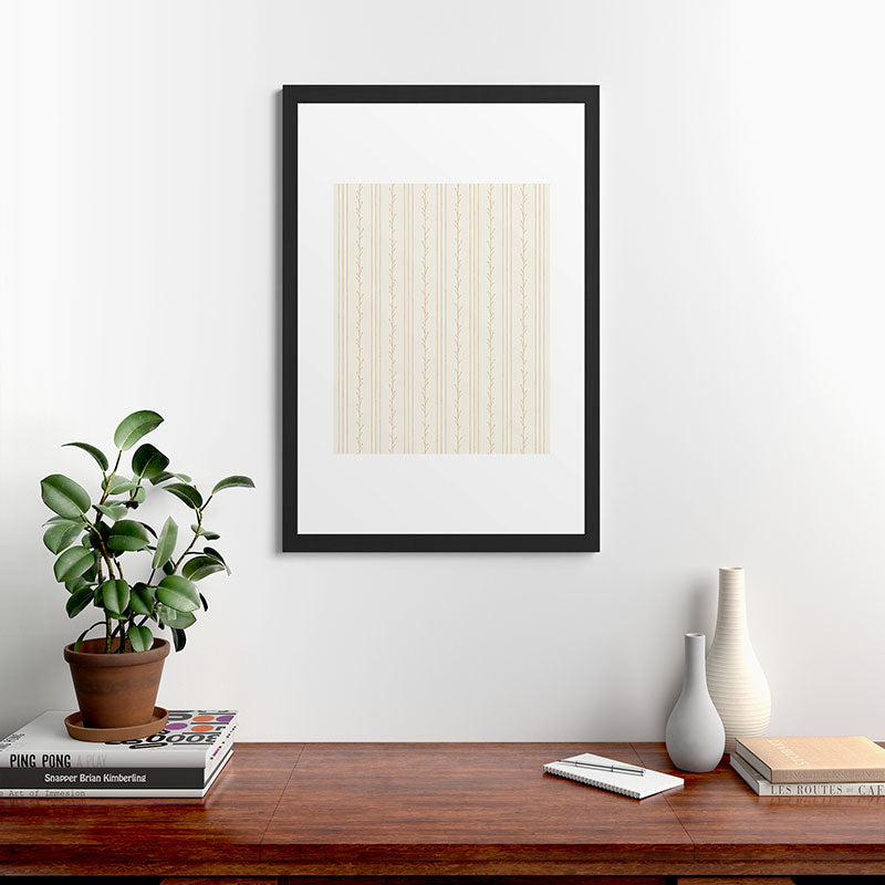 Little Arrow Design Co branch stripes cream Framed Art Print