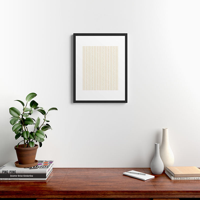 Little Arrow Design Co branch stripes cream Framed Art Print