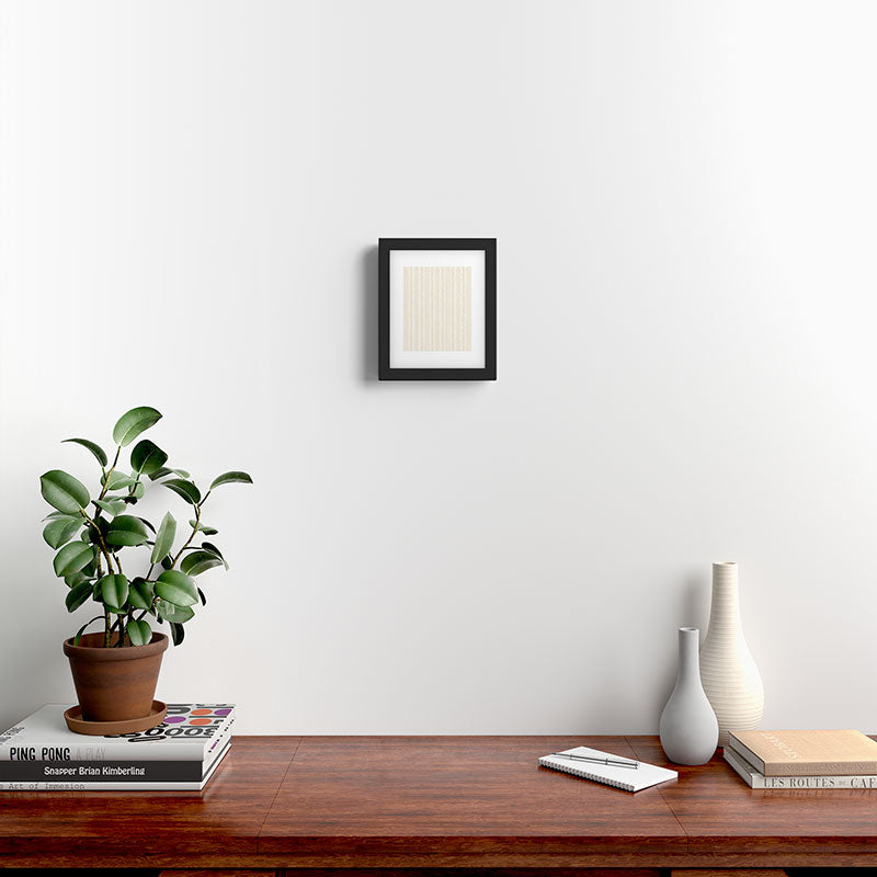Little Arrow Design Co branch stripes cream Framed Art Print