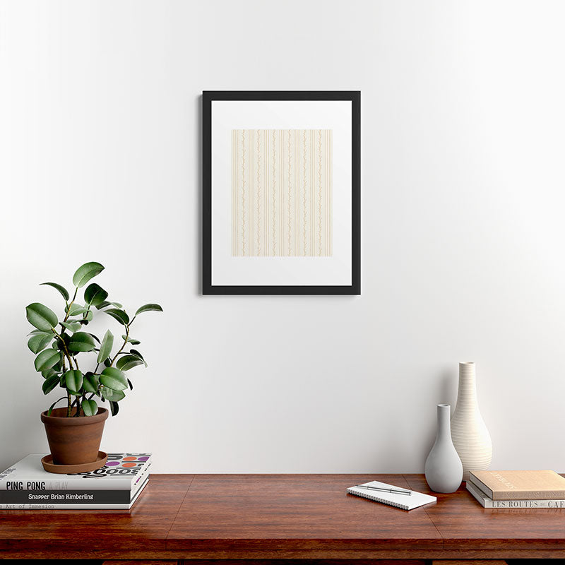 Little Arrow Design Co branch stripes cream Framed Art Print