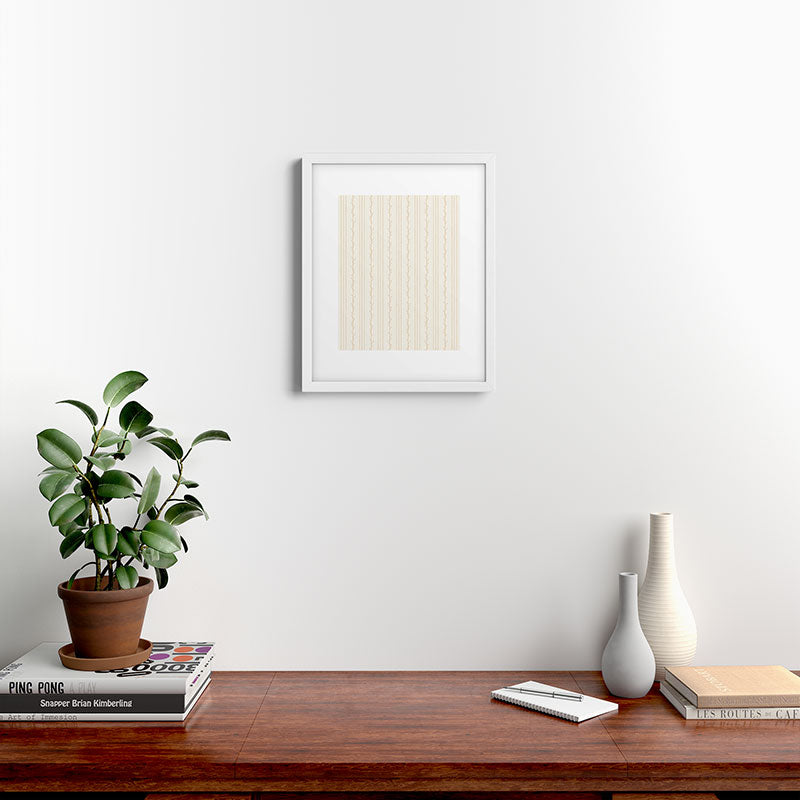 Little Arrow Design Co branch stripes cream Framed Art Print