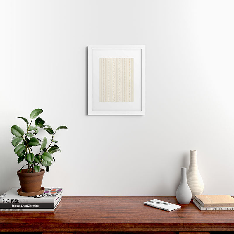 Little Arrow Design Co branch stripes cream Framed Art Print