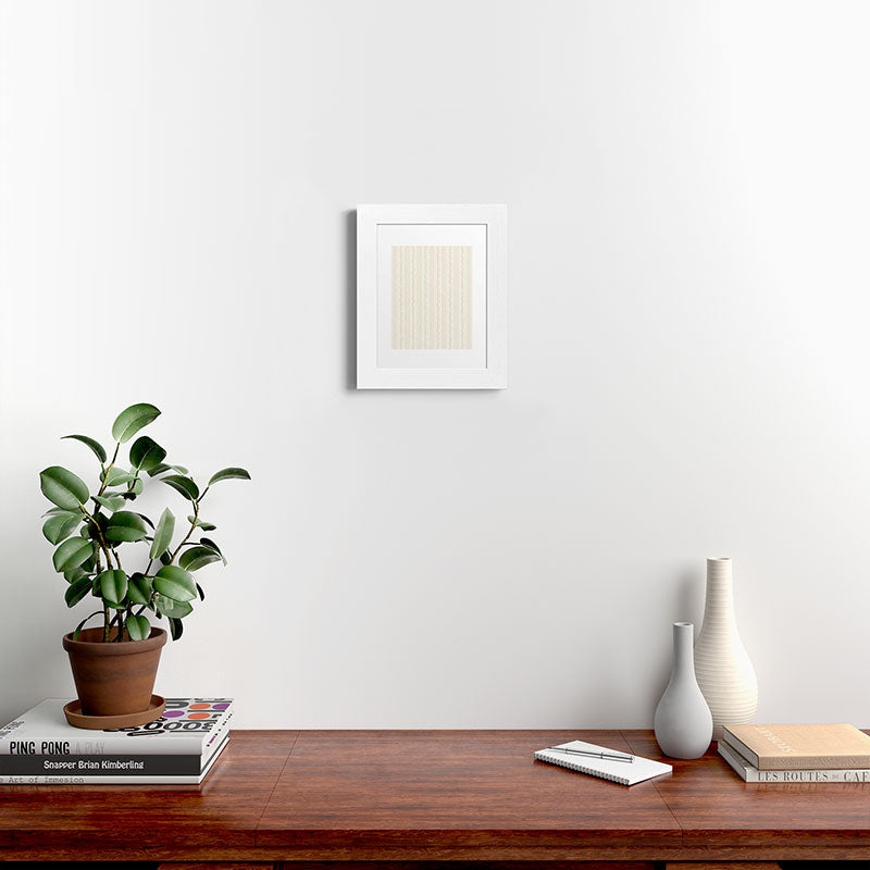 Little Arrow Design Co branch stripes cream Framed Art Print