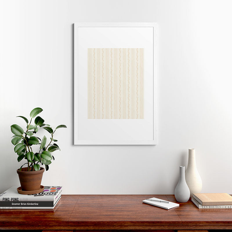 Little Arrow Design Co branch stripes cream Framed Art Print