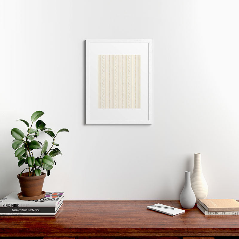 Little Arrow Design Co branch stripes cream Framed Art Print