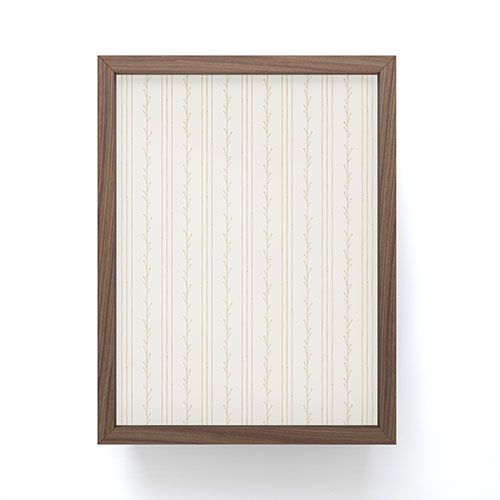 Little Arrow Design Co branch stripes cream Framed Mini Art Print