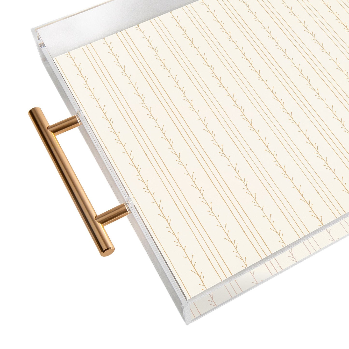 Little Arrow Design Co branch stripes cream Acrylic Tray