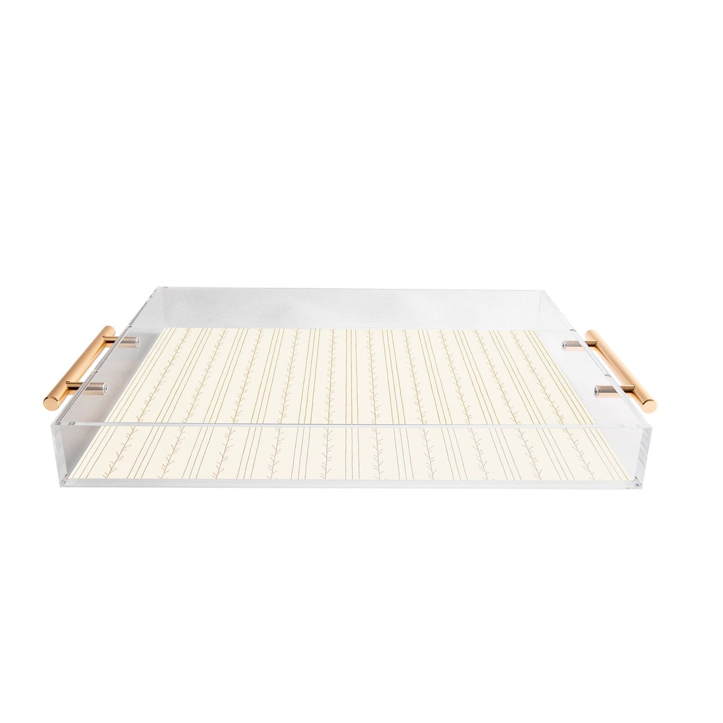 Little Arrow Design Co branch stripes cream Acrylic Tray