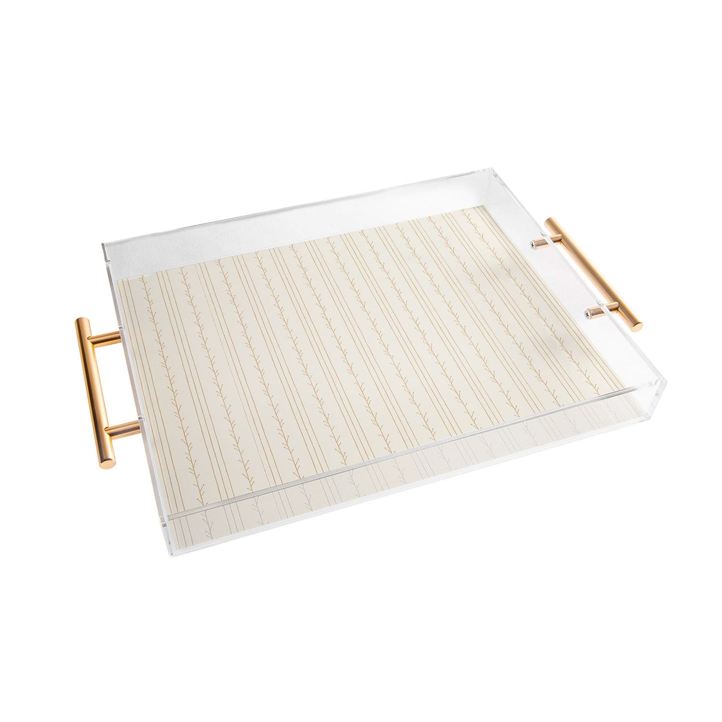 Little Arrow Design Co branch stripes cream Acrylic Tray