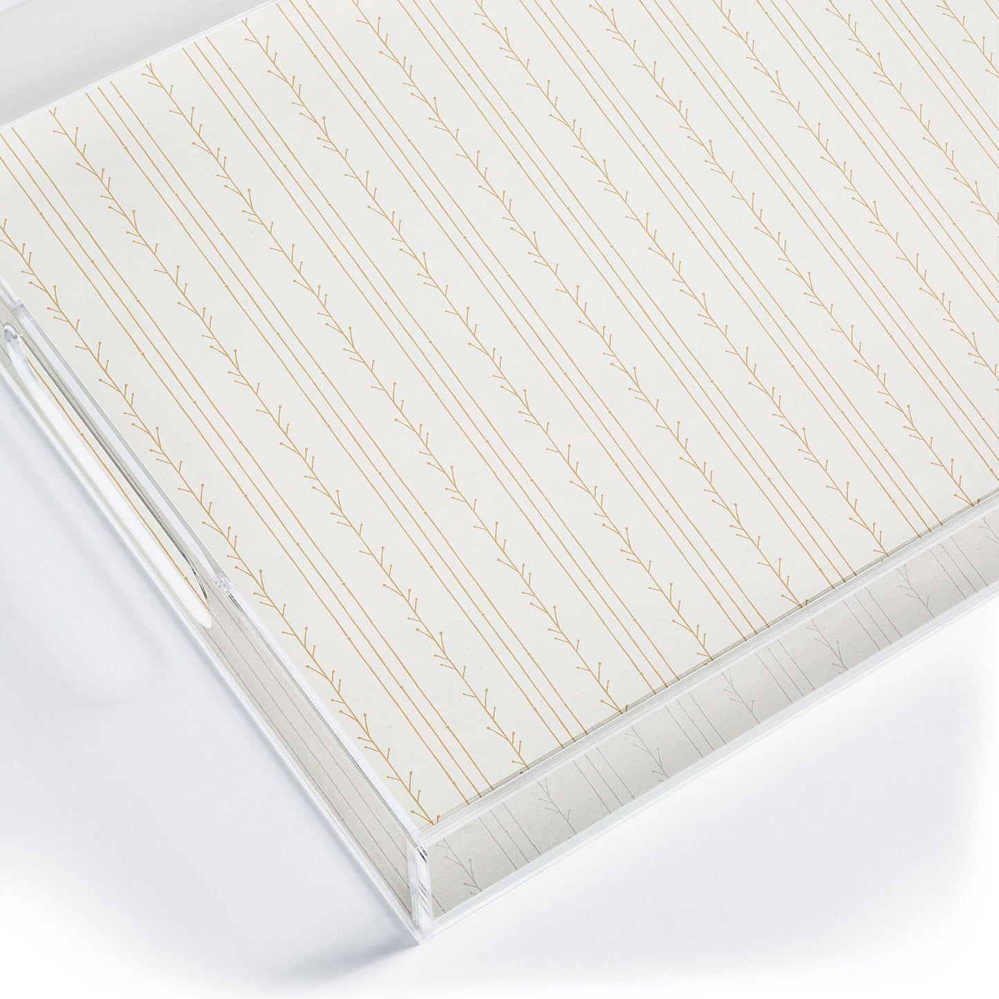 Little Arrow Design Co branch stripes cream Acrylic Tray