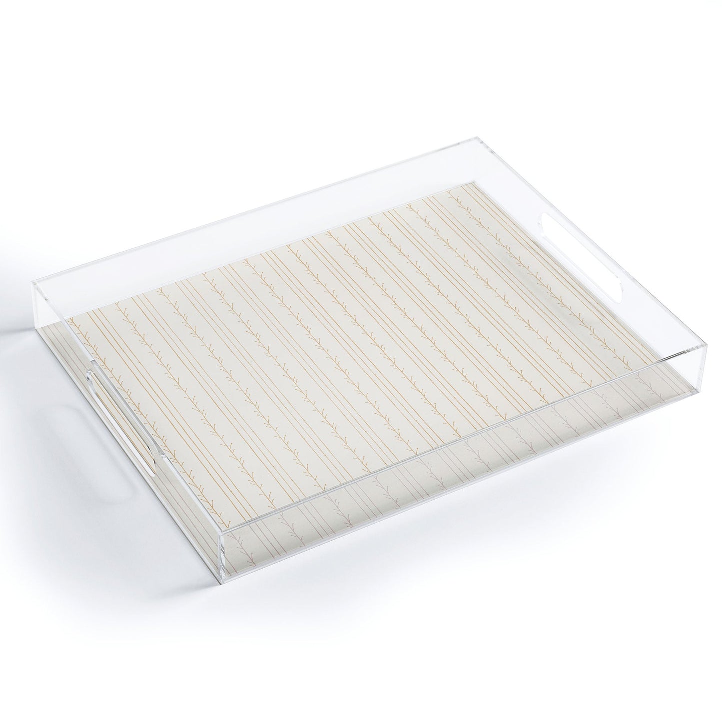 Little Arrow Design Co branch stripes cream Acrylic Tray