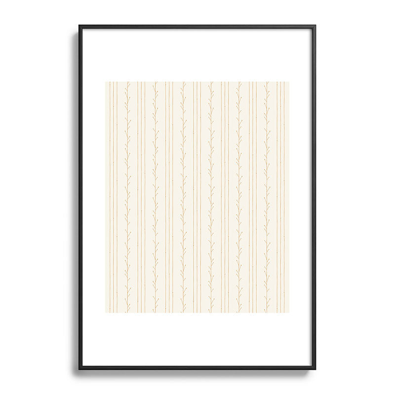 Little Arrow Design Co branch stripes cream Metal Framed Art Print