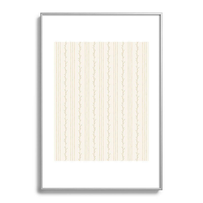 Little Arrow Design Co branch stripes cream Metal Framed Art Print