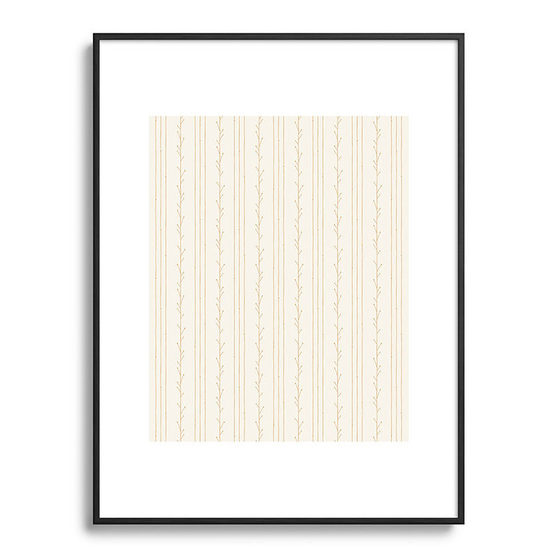 Little Arrow Design Co branch stripes cream Metal Framed Art Print