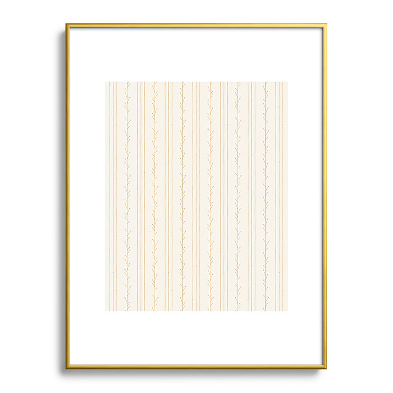 Little Arrow Design Co branch stripes cream Metal Framed Art Print