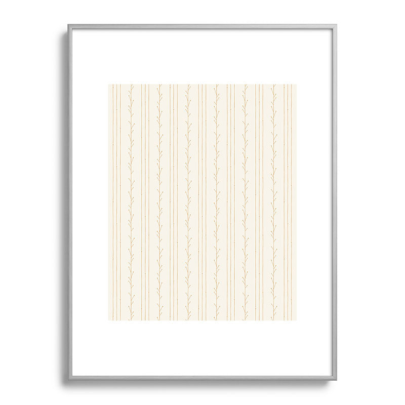 Little Arrow Design Co branch stripes cream Metal Framed Art Print