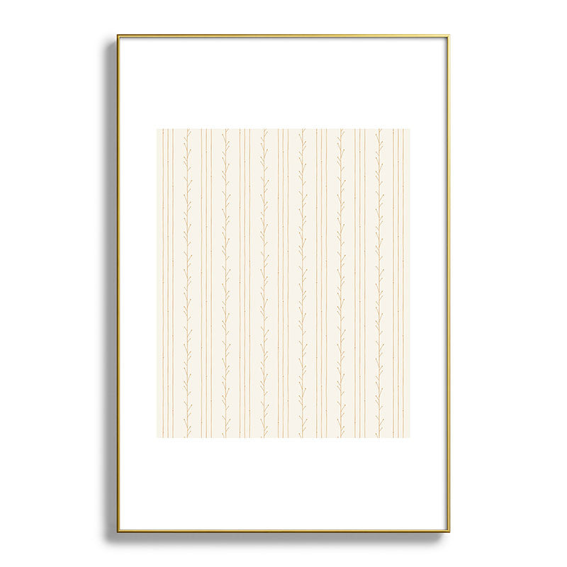 Little Arrow Design Co branch stripes cream Metal Framed Art Print